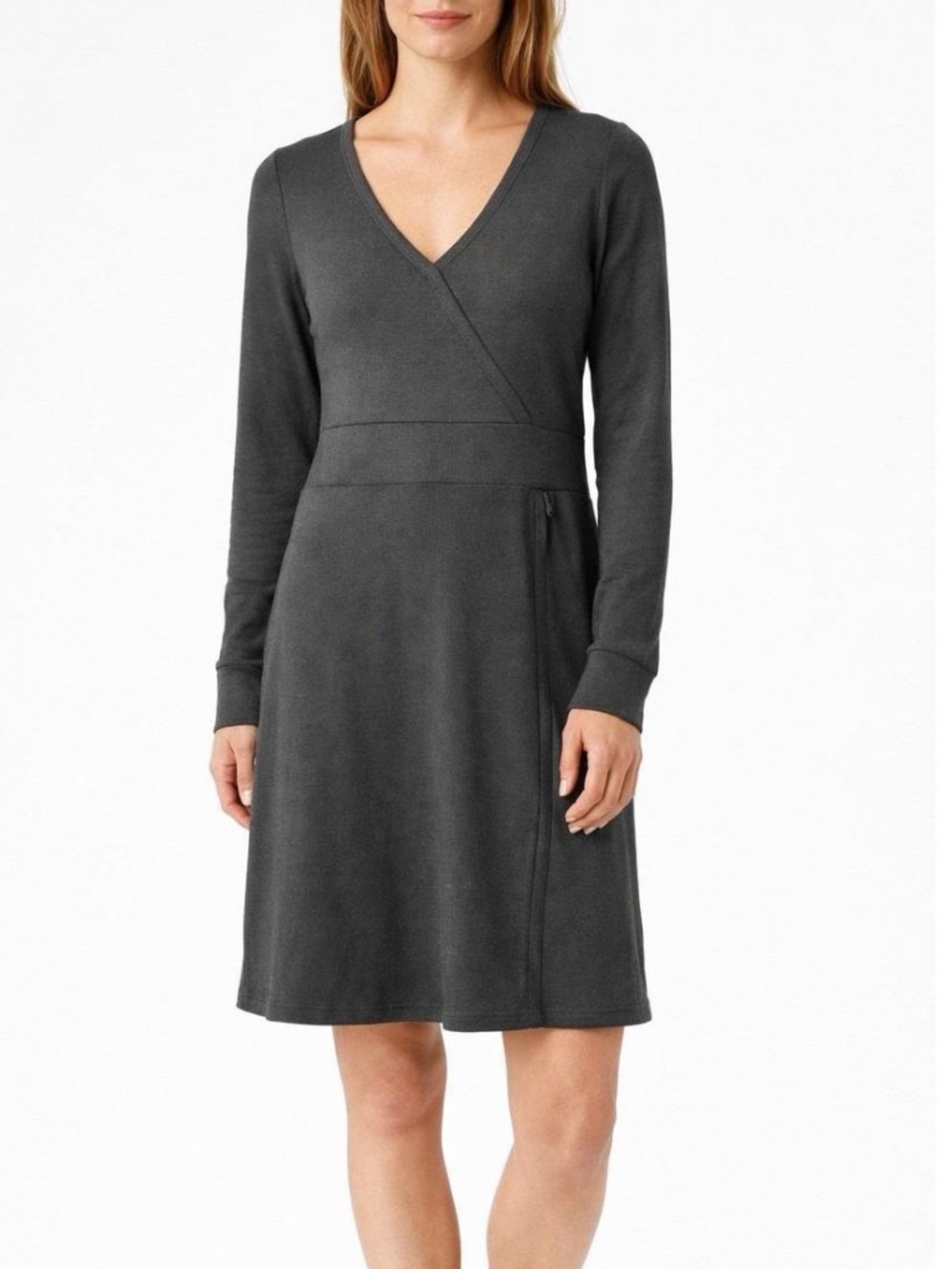 Toad&Co Finlay Long Sleeve Dress Charcoal Gray Size Large
